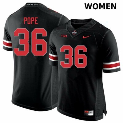 NCAA Ohio State Buckeyes Women's #36 K'Vaughan Pope Blackout Nike Football College Jersey QWD4045SB